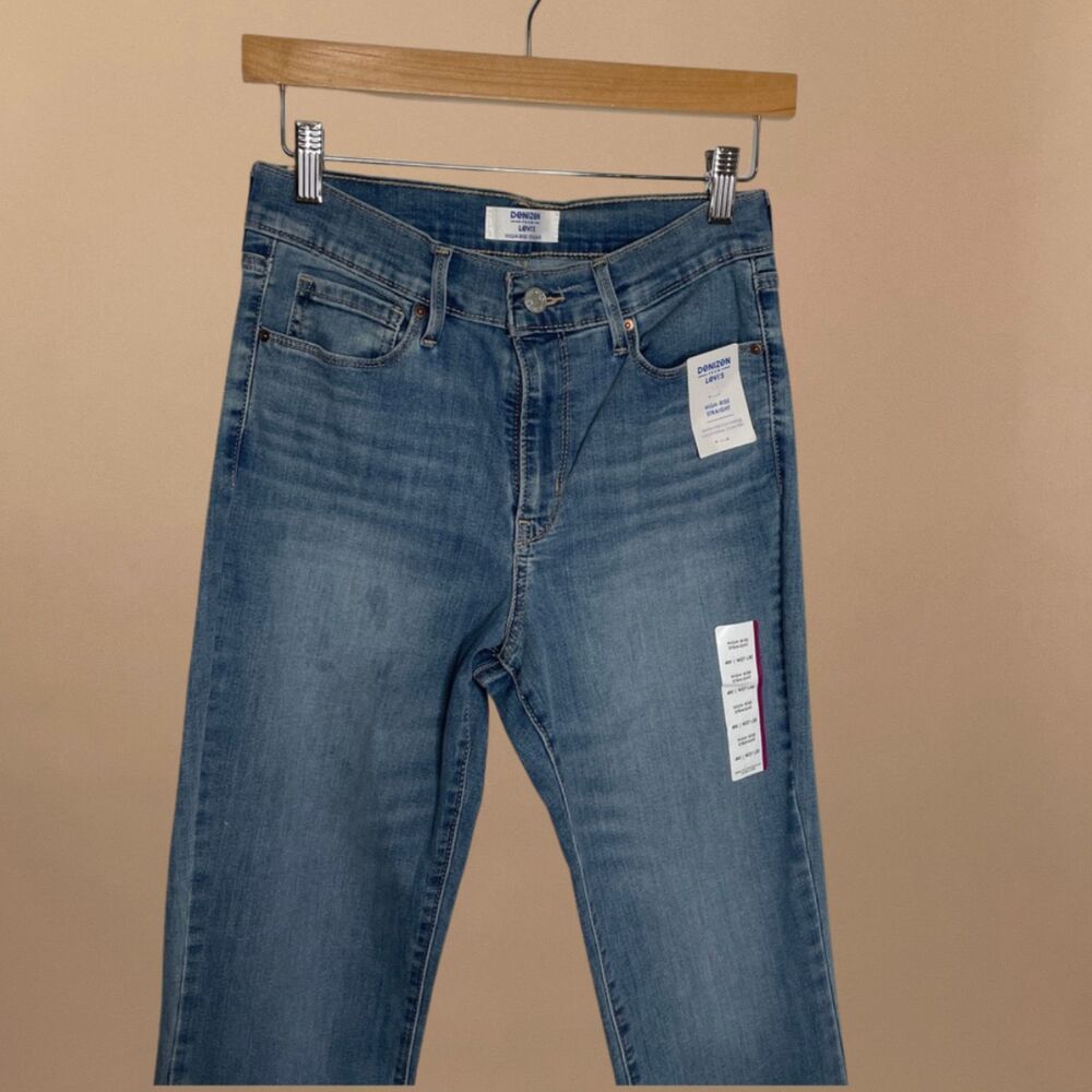 Levis Denizen Jeans Womens 27 Blue High Rise Straight Leg Stretch Denim